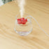 2Pcs USB Small Humidifier,Portable Creative Flower Humidifier,Easy to Use,Plastic Quiet Mini Humidifier Air Humidifier for Home Bedroom Office Desk(Red&Blue)
