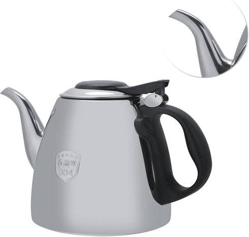 1.2L Stainless Steel Stovetop Teapot, Heat Resistant Handle Tea Coffee Pot Kettle