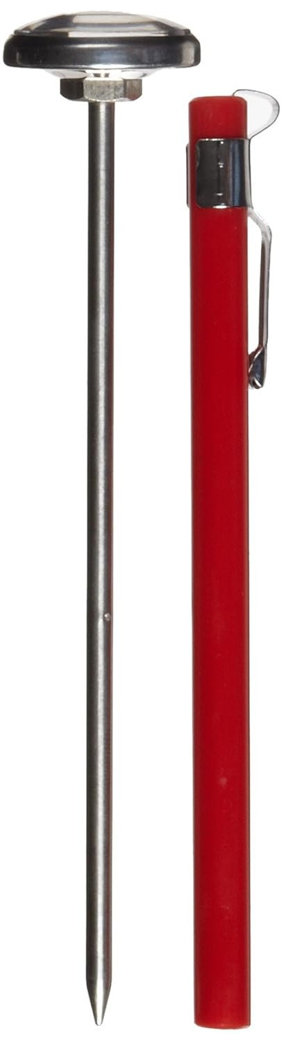 Rubbermaid Commercial Products Instant Read Thermometer, Pocket Size, Red for Meat/Food Cooking