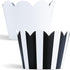 Black and White Striped Cupcake Wrappers - 50 Count, Reversible Scalloped Design for Parties and Events
