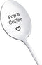 Fun Pop's Coffee Spoon Gifts from Grandkids, Engraved Coffee Lover Gifts for Grandpa Papa