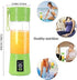 Portable, Personal Mixer Rechargeable with USB, Mini Blender for Smoothie, Fruit Juice, Milk Shakes, 380ml, Six 3D Blades for, 9.12x3.25x3.25 inch, Green by Supkitdin