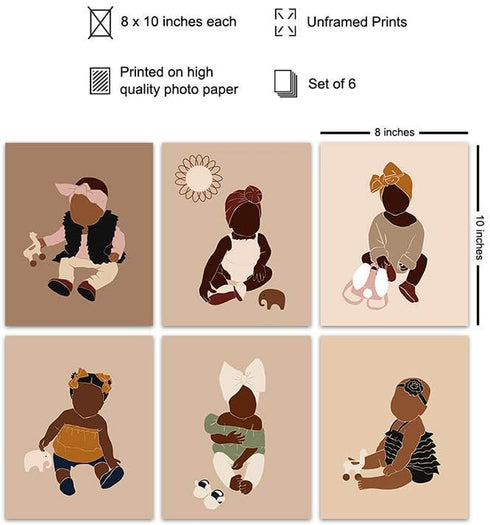 African American Baby Nursery Decor - Black Girls Room Decor - Little Girls Bedroom Wall Art - Toddler Bedroom Art
