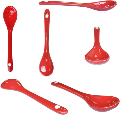 2 Pcs Each of 8 Color Porcelain Egg Spoons, 5 Inch Ceramic Spoons for Coffee, Dessert, Yogurt, and Tea