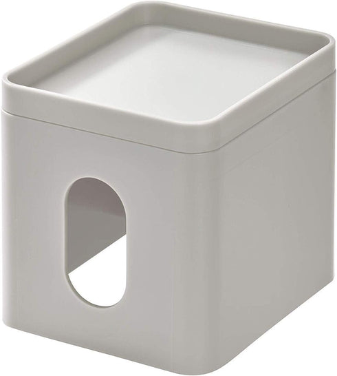 iDesign Cade Collection Facial Tissue Box Cover for Bathroom and Vanity Countertops, Matte Gray, 6.1" x 5.15" x 5.4"