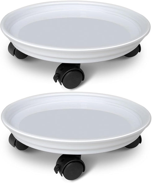 2 Pack of Plant Stand Rolling Caddy with Wheels, Movable Flower Plant