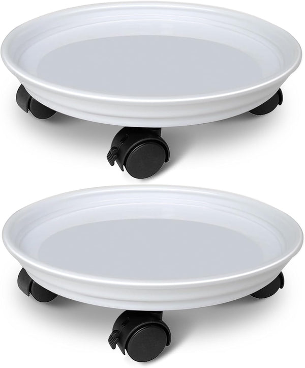 2 Pack of Plant Stand Rolling Caddy with Wheels, Movable Flower Plant