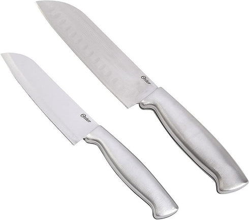 Oster Baldwyn 2 Piece Stainless Steel Santoku Knife Set
