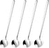 Long Ice Tea Spoons, 6.7 Inch Stirring Spoons, Silver Coffee Cocktail Spoon for Stirring Ice Cream, 4 Pack