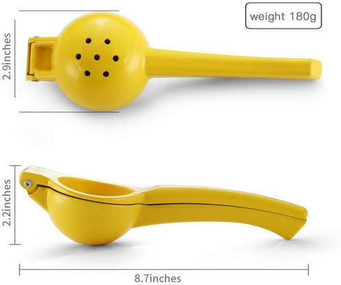Manual Citrus Juicer Lemon Squeezer - Metal Fruit Juicer Lime Press Kitchen Tool (Yellow)