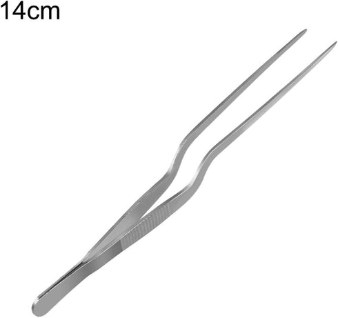 Multifunctional Stainless Steel Food Tweezer, Chef Kitchen Tool, BBQ Clip Pliers (14cm)