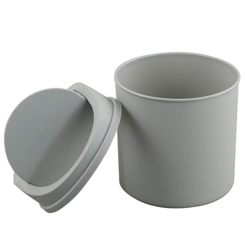 2 Liter Mini Desktop Trash Can with Swing Lid, Tiny Garbage Can Trash Bin (Grey)