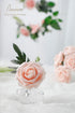Floroom Artificial Flowers 50pcs Real Looking Blush Foam Fake Roses with Stems for DIY Wedding Bouquets