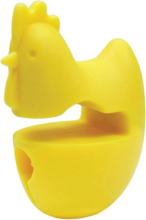 Fox Run Silicone Pot Clip Spoon Rest, Chicken, 2.5", Yellow