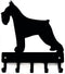 Miniature Schnauzer Key Holder for Wall, Small 6 inch Wide with 5 Hooks, Made in USA