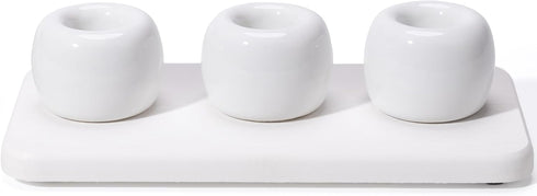 Dersyer 3 Pack Mini Ceramic Toothbrush Holder Stand with 1 Pack Water Absorbing