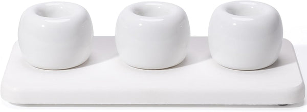 Dersyer 3 Pack Mini Ceramic Toothbrush Holder Stand with 1 Pack Water Absorbing