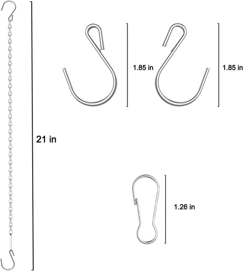 HEDGBOBO 10 Pack SIL Storagehook Silver Hanging Chains with Hooks, Grow Lights Chain adjusable fit bird feeders