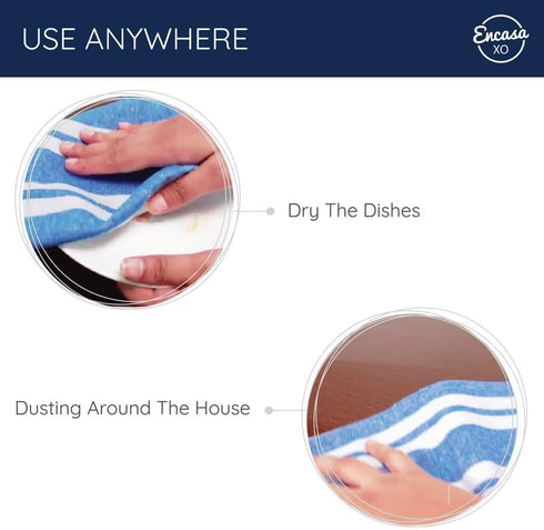 Encasa Homes Anti-Odour Kitchen Dish Towels, 18 x 28 inch (4 Pc Set) for Quick Drying and Cleaning, Eco-Friendly Cotton
