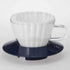 Carita WDG-155#05065 Wave Series Glass Coffee Dripper, Smoky Blue, for 1-2 People