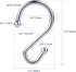 Metal Shower Curtain Hooks - Set of 12 Rust Resistant S Shaped Rings for Shower Curtains, Kitchen Utensils, Chrome