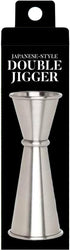 HIC Kitchen Bar Japanese-Style Double Cocktail Jigger - 18/8 Stainless Steel, 4.75-Inches, 0.5-Ounce to 2-Ounce
