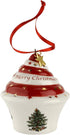 Spode Christmas Tree Ornament Cupcake, Long-Lasting Holiday Decoration for Christmas Tree & Seasonal Display