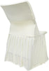 Efavormart Lifetime Folding Chair Cover Ivory Spandex Pleated Stretch Slipcover with Floor-Length Skirt, Also Fits