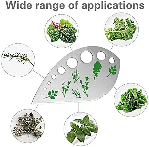 Herb Stripper, Jiaedge Green 9 holes Stainless Steel Kitchen Herbs Leaf Stripping Tool for Kale, Collard Greens, Thyme,