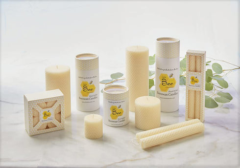 Hand-Rolled Beeswax Votive Candles 4pk by Little Bee of Connecticut