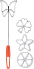Rosette Iron Set with Handle, 4 Shapes Cake Printing Pastry Waffle Molds, Cookie Pastry Mold for Biscuit Lovers
