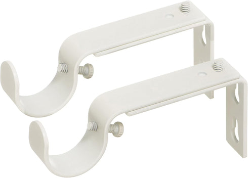 Ivilon Adjustable Brackets for Curtain Rods - Set of 2 for 1 or 1 1/8 Inch Rods - Ivory
