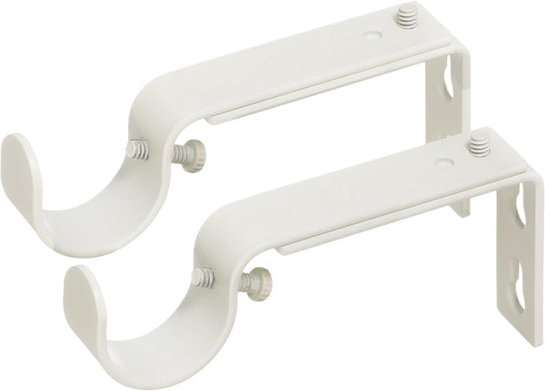 Ivilon Adjustable Brackets for Curtain Rods - Set of 2 for 1 or 1 1/8 Inch Rods - Ivory