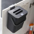 Compost Bin for Kitchen Countertop Under Sink,Bathroom Hanging Small Trash Can with Lid,Mountable Food Waste Bucket,1.3 Gal/5 L Series,Black by Jesintop