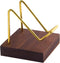 Brass Crystal Display Stand with Walnut Base, Mineral Specimens Display Holder for Stones, Geodes, Fossils