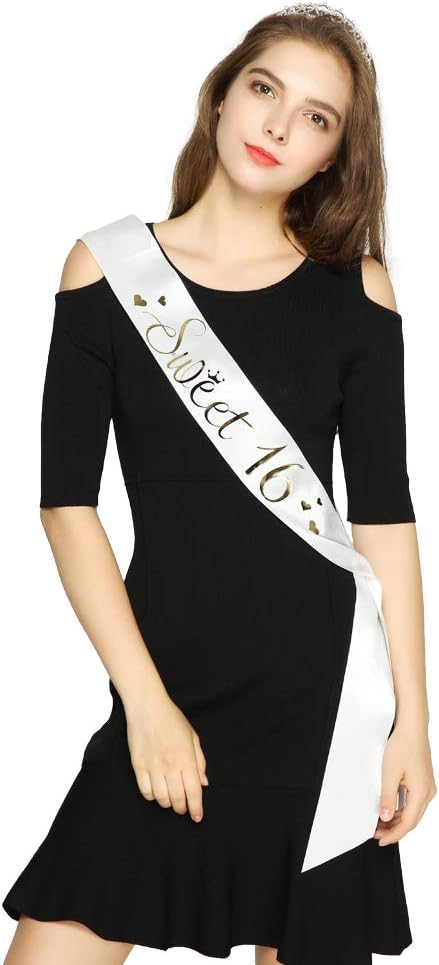 Sweet 16 Satin Sash, 16 Birthday Gift, Party Favors, Supplies and Decorations