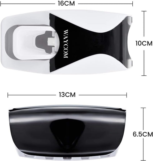 WAYCOM Dust-Proof Toothpaste Dispenser Kit (Black) with Toothpaste Squeezer