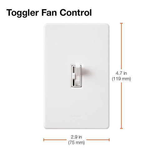 Lutron Toggler 3 Speed Fan Control, White, 1.5-A Single Pole/3-Way TGFSQ-FH-WH