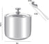 Stainless Steel Sugar Bowl with Clear Lid and Spoon, Polished Shiny Condiment Pot for Serving Sugar, Pepper, Salt,