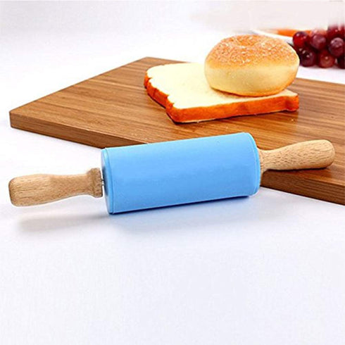 Koogel 9 Inch Mini Rolling Pin - 2 PCS Wooden Handle Rolling Pin for Kids Dough Rollers in Home Kitchen