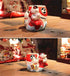 EatingBiting Fortune Japanese Lucky Beckoning Cats Maneki Neko Flower Pot Vase Pen Holder, Ceramic Pencil Holder
