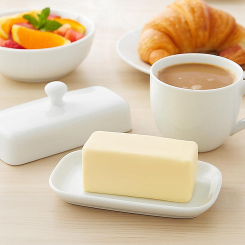 Porcelain Butter Dish with Lid by HIC Kitchen