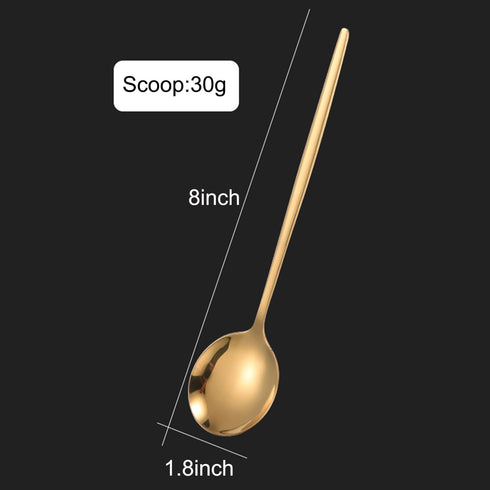 5PCS 8 304 Stainless Steel Soup Spoons - Thickened - Mirror Finish - Stainless Steel Korean Spoons - Stainless Steel Teaspoons - Tablespoons - Dishwasher Safe Dessert Spoons (silver)