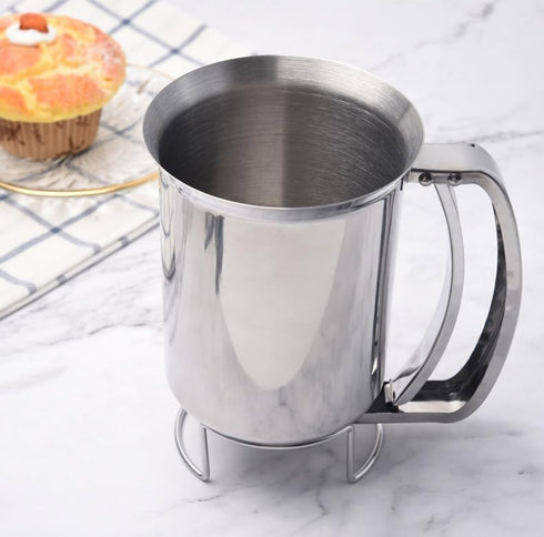 Stainless Steel Pancake Batter Dispenser, Professional Squeeze Handle Dispenser for Pancakes, Cupcakes, Muffins (900ml)