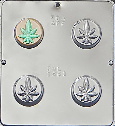 Candy Molds N More Marijuana Leaf Pot Leaf Cookie Sandwich Chocolate Candy Mold 1661