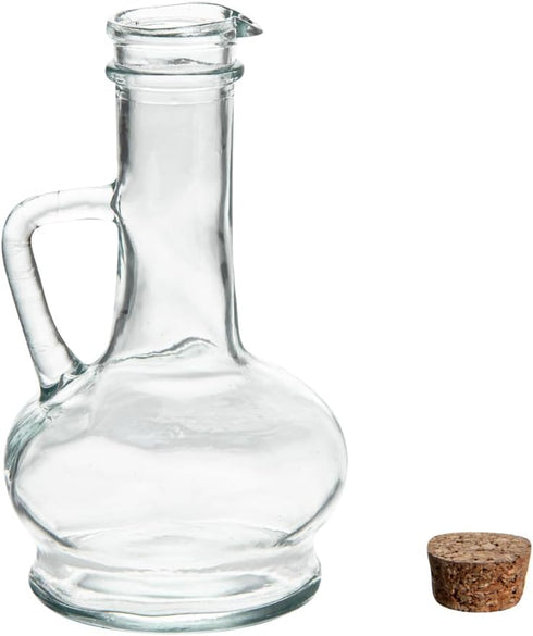 8-Ounce 1 Restaurantware RW Base Olive Oil Dispenser Kitchen Oil Dispenser Bottle - With Cork Lid Non-Leaking Clear