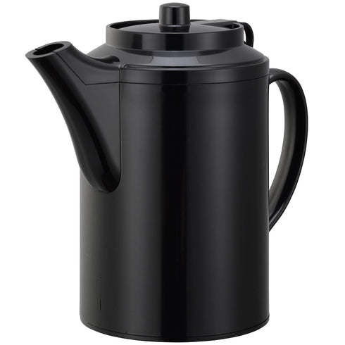 Service Ideas TST612BL Double Wall Teapot with Tether, Plastic, 16 oz., Black