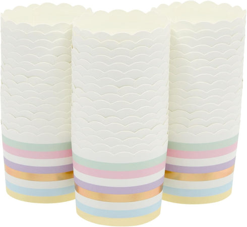 Sparkle and Bash 50-Pack Pastel Cupcake Liners, Large Paper Baking Cups for Birthdays, Bake Sales