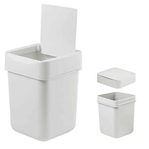 carrotez Mini Trash Can, Countertop Trash Can with Lid, 2 Liter/0.5 Gallon Waste Basket for Coffee Bar, Bathroom,