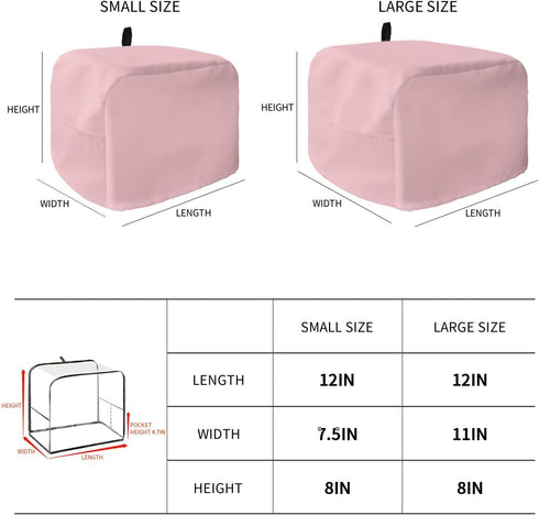 Pink Toaster Cover 2 Slice, Farmhouse Pink Decor Toaster Oven Cover with Loop for Dust Protection